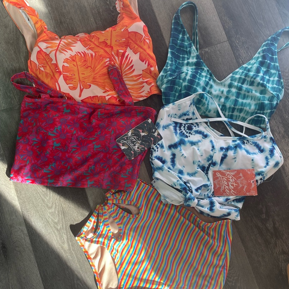 Kortni Jeane Vibrant Bikini Collection - Orange, Red, Blue, Multicolor